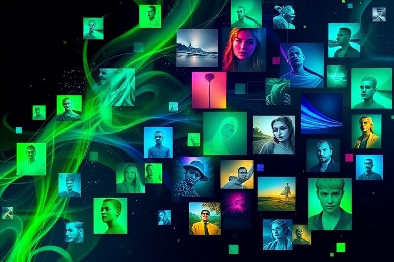 Colorful AI-generated image collage